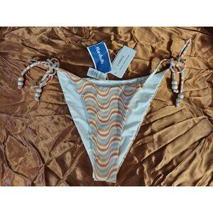 New L Space Bikini Bottoms Womens Sz L String Beaded O